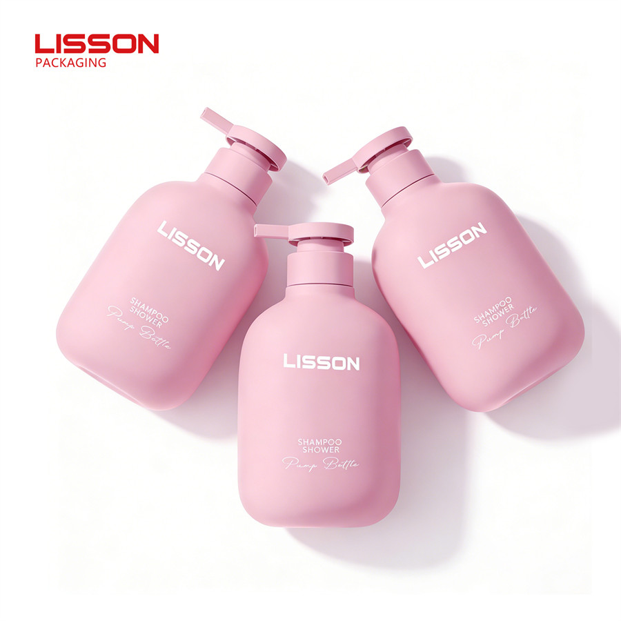 Custom 500ml Matte Flocked PE Plastic Square Bottle