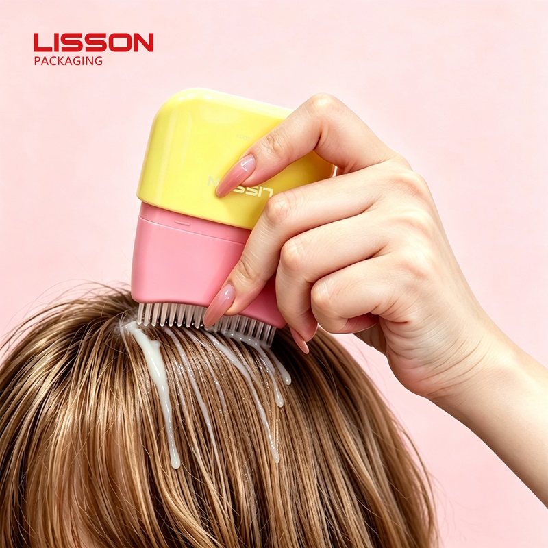 Hair Care Plastic Bottle with Comb Applicator